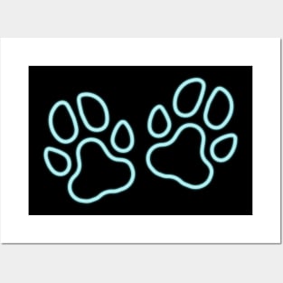 80's Gift 80s Retro Neon Sign Pet Paw Posters and Art